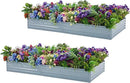 2 Pack 8x4x1FT Galvanized Raised Garden Beds Kit Outdoor Metal Gardening Planter Box for Vegetable Elevated Flower Herbs,Gray by GreenHaven Gardens