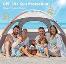 NXONE Beach Tent Sun Shade Shelter for 3/4/6 Person Person with UV Protection, Extended Floor, 3 Mesh Roll Up Windows & 8.0/8.5mm Fiberglass Rods丨Carry Bag Included by TinyTreasures Baby Boutique