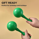 Maracas for Kids Adults, 8 Inch, Set of 2, Green by TinyTreasures Baby Boutique