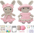 LoopMap Beginner Crochet Kit for Adults & Kids - DIY Amigurumi Bunny with Removable Dress & Accessories - Step-by-Step Video Tutorials, Extra Yarn, Crochet Tools - Handmade Gift (Bunny-Pink) by TinyTreasures Baby Boutique