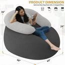 HABUTWAY Bean Bag Chair with U-shaped Pillow for Adult and Kids Big BeanBag Chair with Filling Ultra Soft Faux Fur Couch Chair with Washable Cover for Living Room Bedroom Office, Dark Grey& Light Grey by CozyNest Decor