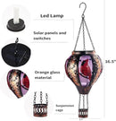 pearlstar Hot Air Balloon Solar Lantern with Flickering Flame Light Outdoor Solar Hanging Lights Waterproof for Garden Yard Farmhouse Patio Pathway Christmas Decoration,Glass&Metel(Cardinal) by GreenHaven Gardens