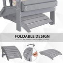Sundale Outdoor Folding Plastic Adirondack Ottoman, All-Weather Adirondack Chair Footrest, Fade and Rust Resistant, Perfect for Outside Patio Garden Pool Yard Grey by CozyNest Decor