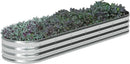 zizin Galvanized Raised Garden Bed Metal Oval Raised Garden Beds Outdoor Planter Box for Vegetables (8x2x1FT, Silver) by GreenHaven Gardens