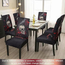 JQinHome Black Halloween Chair Slipcover,Skull Chair Covers Set of 6, High Stretch Washable Chair Protector Cover for Dining Room, Kitchen,Home Party,Wedding Ceremony(Skull Black,6PC) by CozyNest Decor