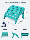 KINGYES Folding Adirondack Ottomans Set of 2 for Adirondack Chair, Aruba by CozyNest Decor