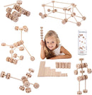 Wooden Building Blocks for Kids, STEM Preschool Learning Toys for Children, Educational Creative Construction Gift for Boys and Girls, 60 Pcs by TinyTreasures Baby Boutique