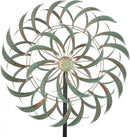 Viveta Large Outdoor Wind Spinner,21 * 85 inches Metal Wind Sculpture with 4 Sturdy Stakes,Green Double Wind Spinners,Decorative Windmill for Yard and Garden by CozyNest Decor