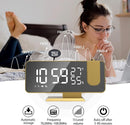 Projection Digital Alarm Clock for Bedrooms, Alarm Clock Radio on Ceiling, USB Charger Port, Temperature & Humidity Display, 7.3” Large Mirror LED Display,12/24H,Snooze,Dual Loud Clock- 4 Dimmer by TinyTreasures Baby Boutique