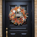Fall Wreath for Front Door, 24 Inch Autumn Wreath with lamb's Ear Leaves, Roses, Berries & Wooden Sign,Fall Decorations for Home, Artificial Flowers Harvest and Thanksgiving Indoor & Outdoor by CozyNest Decor