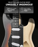 DONNER DST-80 Electric Guitar 39” Beginner Electric Guitar Kit with Amp, Classic SSS Pickup Complete with Gig Bag, Tuner, Capo, Strap, Picks, and Free Online Lessons, Red Tea Burst by TinyTreasures Baby Boutique