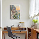 Small town scenery poster on the bank of the mountain stream is suitable for living room bedroom and office natural oil painting poster by CozyNest Decor