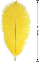 THARAHT Yellow Ostrich Feathers 12pcs Large Natural Bulk 16-18Inch 40cm-45cm for Wedding Party Centerpieces Easter Gatsbi and Home Decoration Feathers by CozyNest Decor