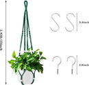 Augshy Macrame Plant Hangers Dark Green Hanging Planters for Indoor Outdoor Home Decor, Hanging Plant Holder No Tassels Set of 2 with 4 Hooks by GreenHaven Gardens