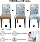 JQinHome Pattern Chair Covers for Dining Room Set of 4, High Stretch Removable Washable Parsons Chair Slipcover for Home Party Hotel Wedding Ceremony (Flower,4PCS) by CozyNest Decor