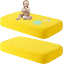 NTBAY 2 Pack Waterproof Crib Mattress Protector, Quilted 28"x52" Toddler Fitted Sheet - Machine Washable - Soft and Breathable Mattress Pad Cover for Crib, Nursery, Daycare, Cot, Yellow by TinyTreasures Baby Boutique