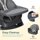 6-in-1 Baby High Chair, Convertible Highchair for Babies to Toddlers, Step Stool for Dining Time, Foldable & Easy Clean, Space-Saving Design, Adjustable, Navy Blue by TinyTreasures Baby Boutique