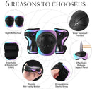 Adjustable Kids Bike Helmet with Knee & Elbow Pads Set, Color Gradient Design for Boys and Girls Aged 3-14+, for Skateboarding, Scooter, Roller & Inline Skating, Longboard by TinyTreasures Baby Boutique