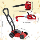 3 Pcs Toy Gardening Tool Set for Kids Toy Leaf Blower Weed Trimmer Push Lawn Mower Pretend Play Set with Lights and Sounds Christmas Birthday Gifts for Boys Girls by TinyTreasures Baby Boutique
