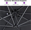 PURPLE LEAF 8 Feet Patio Umbrella Outdoor Cantilever Square Umbrella Aluminum Offset Umbrella with 360-degree Rotation for Garden Deck Pool Patio, Light Grey by GreenHaven Gardens