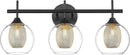 Bathroom Light Fixtures, 3-Light Black and Gold Vanity Lights Over Mirror, Farmhouse Wall Sconce Lighting with Clear Glass and Honeycomb Metal Shade, AD-22001-3W-BK by CozyNest Decor