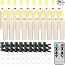 20 PCS Flameless LED Taper Candles Flickering Flame Battery Operated with Remote & Timer Warm White Christmas Tree Candle Lights for Home Kitchen Garden Birthday Party Decoration (20 PCS,Ivory) by GreenHaven Gardens