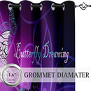 Butterfly Blackout Curtain for Girls Bedroom 2Pcs, Purple Window Curtain Panels Drapes Set Curtains 63 inch Length for Kids Bedroom Nursery Room Grommet Top Thermal Insulated Curtains, 82" x 63" by TinyTreasures Baby Boutique