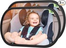 Baby Car Mirror, Safety Car Seat Mirror for Rear Facing Infant, Clear Wide View, 360°Rotation, Easily Observe the Baby Move, Secure, Shatterproof, Crash Tested and Certified (2-Pack) by TinyTreasures Baby Boutique