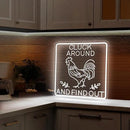 Funny Rooster Decor 16 X 16 Inch Large,Rooster Kitchen Decor Kitchen Sign Dimmable Neon Sign for Farmhouse,Rooster Gifts,Chicken Coop,Garden,Farm House Decoration by GreenHaven Gardens