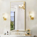 48x24In Gold Bathroom Mirror for Wall, Brushed Gold Rectangle Mirrors with Metal Frame, Bathroom Rectangular Mirror Modern Wall Mirror for Bedroom Living Room, Hangs Horizontal or Vertical by CozyNest Decor