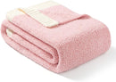 Snuggle Sac Heather Pink Throw Blanket for Couch, Reversible Super Soft Blankets Warm Cozy Knit Fuzzy Plush Lightweight Throws for Sofa, Bed, Camping,Heather Pink, 60x80 by TinyTreasures Baby Boutique