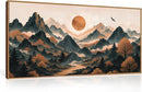 Large Boho Mountain Framed Canvas Wall Art Set, Brown Ridge Landscape Wall Decor, Pine Tree Scenery Wall Painting, Abstract Wilderness Art Print for Living Room, Bedroom, Office - 20X40 by CozyNest Decor