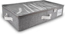 HOMELUX THEORY 1pc Under Bed Storage Containers, Bedroom Under the Bed Drawer Storage Organizer with Bins and Lids, Large Underbed Clothes Storage Box Ideal for Blanket, Fabric, & Shoes (LightGray) by CozyNest Decor
