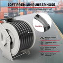 Diesel Fuel Hose Reel 1" x 50FT 300PSI Retractable Fuel Hose Reel Heavy-Duty Steel Ratchet Spring Driven Professional Diesel Hose Reel Auto Swivel Rewind with Fuel Nozzle for Vehicle Tank Truck Ship by GreenHaven Gardens