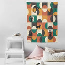 ICMOLYYENLO Boho Medieval Cat Tapestry, Abstract Atomic Starburst Geometric Aesthetic Art Wall Hanging For Bedroom Living Room Dormitory 60x80 Inches by CozyNest Decor
