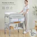 BabyBond Portable Baby Changing Table, Foldable Diaper Changing Table Dresser Waterproof Height Adjustable Changing Station for Infant and Newborn(Beige) by TinyTreasures Baby Boutique