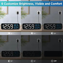 Peakeep Large Display Digital Alarm Clock for Bedrooms, Date Day of Week Calendar Desk Table Clocks for Living Room Office, Dimmable Plug in Electric Clock, 5 Volumes, Loud, Auto DST by CozyNest Decor