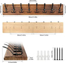 Coat Rack Wall Mount, Wooden Heavy Duty Coat Rack for Wall,8 Triple Coat Hanger Hooks for Hanging Coats,Jacket,Hat,Clothes (Brown, 8 Hooks) by CozyNest Decor