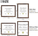 Vittanly 8.5x11 Picture Frames Set of 9, Shatter Resistant Plexiglass, Display 6x8 Pictures with Mat or 8.5x11 without Mat, Photo Frames for Wall or Tabletop, Engineered Wood, Brown by CozyNest Decor