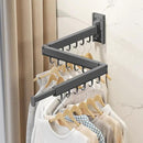 Wall Mounted Clothes Drying Rack,Laundry Drying Rack Wall Mount,Clothes Hanger,Drying Rack Clothing,Retractable Laundry Rack for Hanging Clothes,Collapsible,Foldable,Grey-Hooks by CozyNest Decor