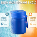 17oz Soup Thermo for Hot Food Kids Insulated Vacuum Food Jar with Stainless Steel Spoon Wide Mouth Thermo Leakproof Lunch Food Container Kids Hot Lunch Box (Blue) by TinyTreasures Baby Boutique