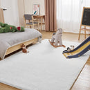 Fluffy White Rugs for Bedroom, 5x7 Plush Cream Area Rugs for Living Room, Non-Slip Shag Floor Carpet for Kids Room, Girls Room, Bedside, Playroom, Indoor Decor by TinyTreasures Baby Boutique