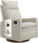 Jaymar Arya Modern Nursery Glider Recliner Chair – Cozy Nursing Chair with 360° Swivel for New Parents, Gentle Motion, Compact Design, High Back & Low Armrests, Canadian Made (Sand/Como Fabric) by TinyTreasures Baby Boutique