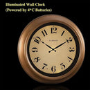 CLXEAST 18 Inch Glow in The Dark Wall Clocks for Living Room Decor, Large Illuminated Gold Wall Clock,Antique Brushed Gold,House Warming Gifts New Home by CozyNest Decor