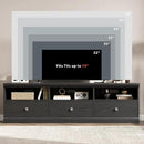 IDEALHOUSE 70in TV Stand for TVs up to 80", Mid Century Modern Entertainment Center with Storage Drawer and Open Shelves, TV Console Media Cabinet for Living Room, Bedroom, Black by CozyNest Decor