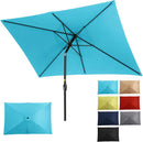 SUNVIVI OUTDOOR Patio Umbrella, 6.5' x 10' Rectangular Patio Umbrella, Metal Pole Square Outdoor Umbrella with Crank and Push Button Tilt, 6 Steel Ribs, Polyester Canopy by GreenHaven Gardens