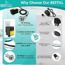 BESTILL Garbage Disposal Air Switch Kit, Square Raised Push Button Ideal for Long Nails, Cordless Sink Top Brass Switch for Food Waste Disposer, Brushed Nickel, Compatible with all Garbage Disposals by CozyNest Decor