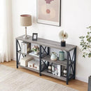 LVB Rustic Sofa Table, Farmhouse Console Table for Living Room, Hallway entryway Table with Storage, Entry Table for Foyer, Light Grey Oak, 55 Inch by CozyNest Decor