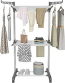 Bigzzia 3 Tier Clothes Drying Rack, 57 Inch Laundry Drying Rack, Foldable Stainless Steel Kids Clothing Rack, Movable Laundry Rack for Indoor Outdoor - Grey by CozyNest Decor