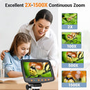 Digital Microscope with 7" LCD Screen,1500X Magnification Soldering Microscope with HDMI,Coin Microscope with 12MP Image Sensor,Windows/Mac/TV Compatible（32GB Card） by TinyTreasures Baby Boutique
